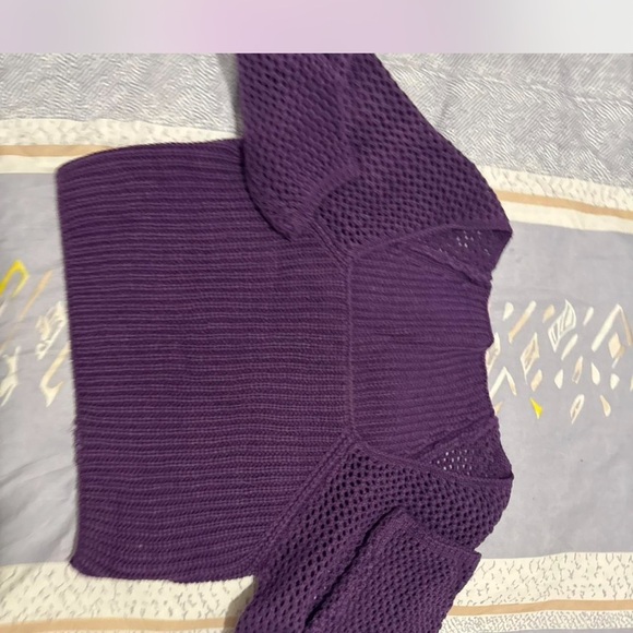 Purple Ribbed Knit Crop Top - Picture 2 of 5